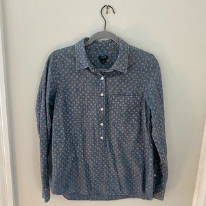 J. Crew Polk Dot Chambray Shirt